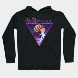 Retro Vaporwave Ski Mountain | Big Sky Montana | Shirts, Stickers, and More! Hoodie